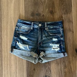 American eagle distressed jean shorts worn once size 8